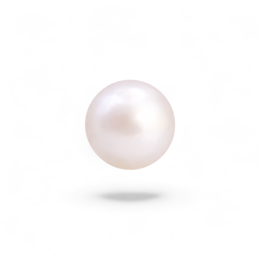 Single pearl on a white background